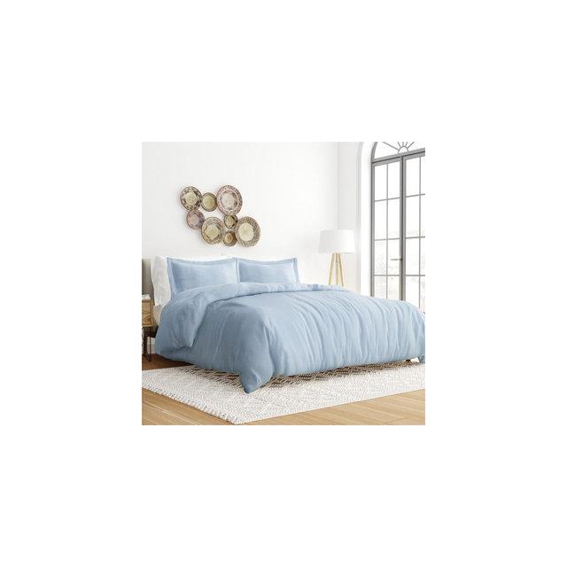 Solid 2 Piece Duvet Cover Sets, 19 Colors - Ultra Soft, Easy Care, Wrinkle Free - Becky Cameron / Light Blue, Twin/Twin Extra Long