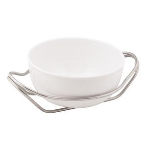 Porcelain Round Spaghetti Dish w/ SS Handles