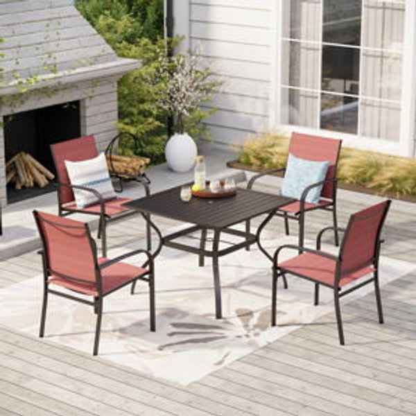 Argyri 4 Person Dining Set - Red
