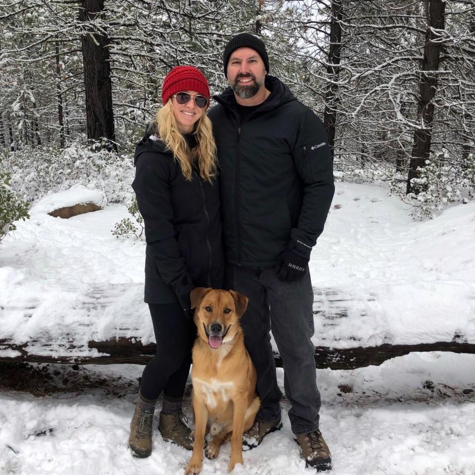 Celebrating my 29th birthday with James, Bear and the Murrays. First time we cut down our own Christmas tree in Bend.
