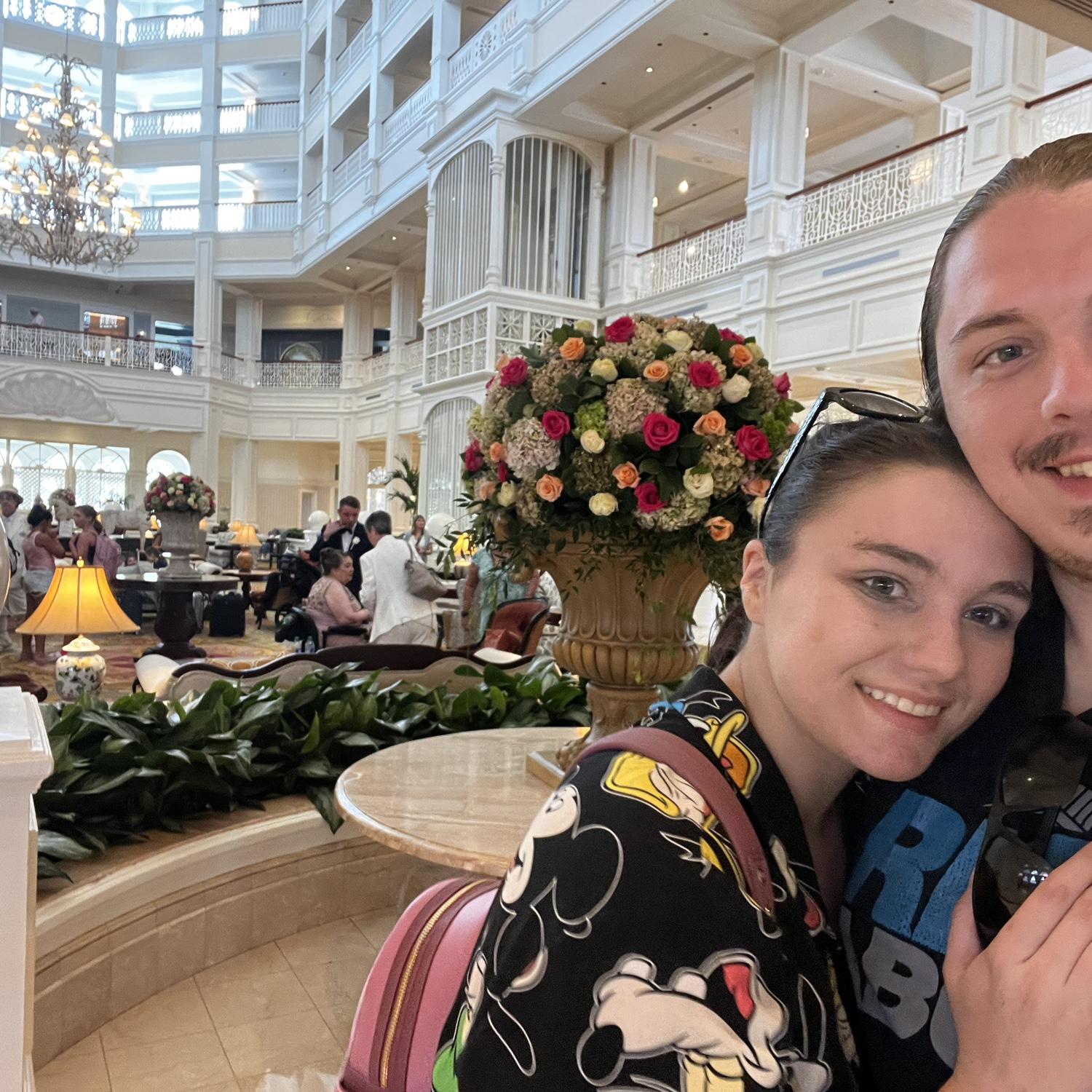 In the lobby of the Grand Floridian.