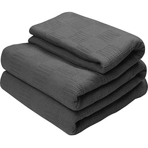 Utopia Bedding Premium Summer Cotton Blanket King Grey - Soft Breathable Thermal Blanket - Ideal for Layering Any Bed