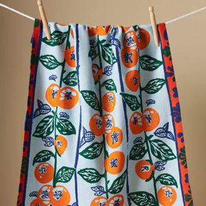 Tomatoes Block-Print Dish Towel