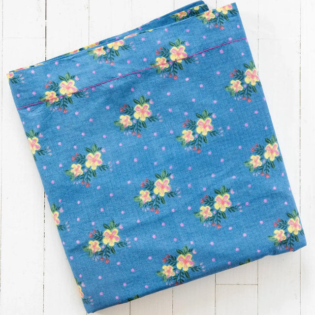 Mix & Match Cotton Flat Sheet - Blue Willow Medallion