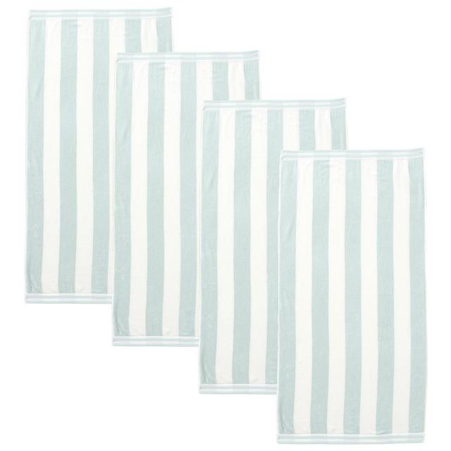 Cotton Cabana Pastel Stripe Beach Towel 4 Pack - Great Bay Home