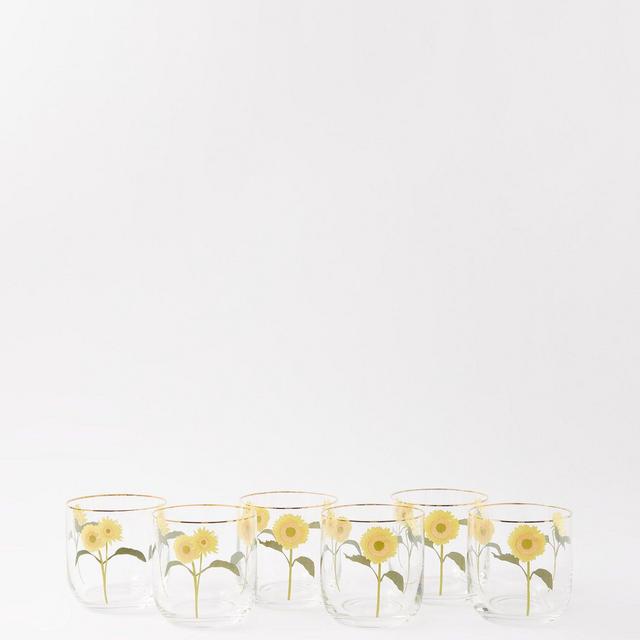 BernadetteSet of six Sunflower water glasses