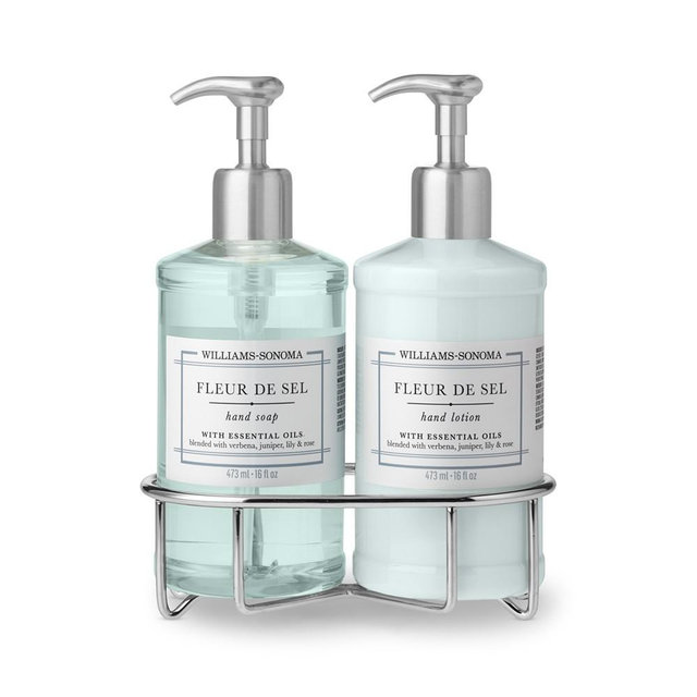 Williams Sonoma Fleur De Sel Hand Soap & Lotion 3-Piece Kitchen Set, Deluxe, Stainless-Steel