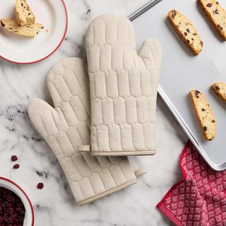 Honeycomb Chambray Oven Mitt, Set of 2
