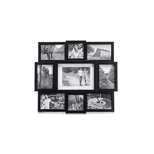 Malden 9-Opening Collage Picture Frame, Made to Display One (1) 5" x 7", Two (2) 4" x 4" and Six (6) 4" x 6", Black