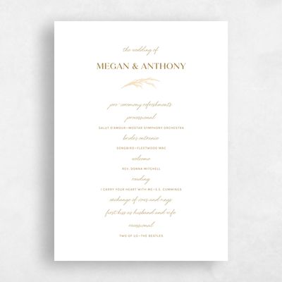 White Boho Wedding Program - Brendlyn