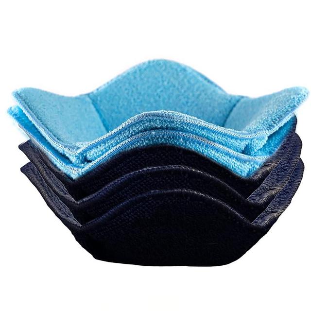 SHILA Bowl Snuggies, Blue Mix Set of 5 Microwave-Safe Hot Bowl Holders to Keep Your Hands Cool and Your Food Warm, Polyester & Sponge Heat Resistant Dish Pads for Soup, Rice and Pasta Bowls