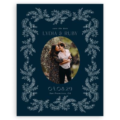 Darkest Teal, Blue Wedding Digital Save the Date - Petalo Photo