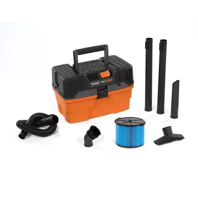 4.5 Gallon 5.0-Peak HP ProPack Wet/Dry Shop Vacuum with Fine Dust Filter, Expandable Hose and Accessories