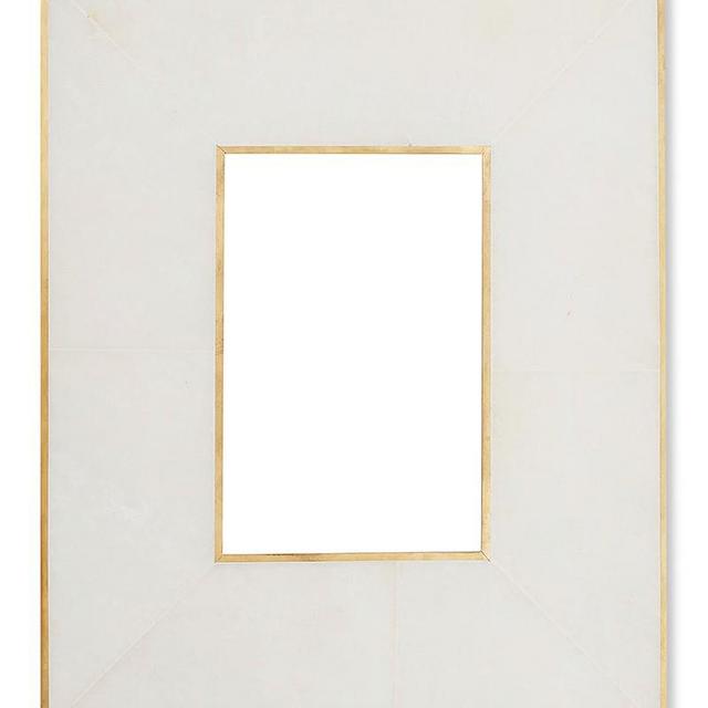 Revised Brass Bordered Stone Picture Frame, 4" X 6", White