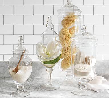 Classic Glass Apothecary Jars, SMALL 5.5D, 14.5H
