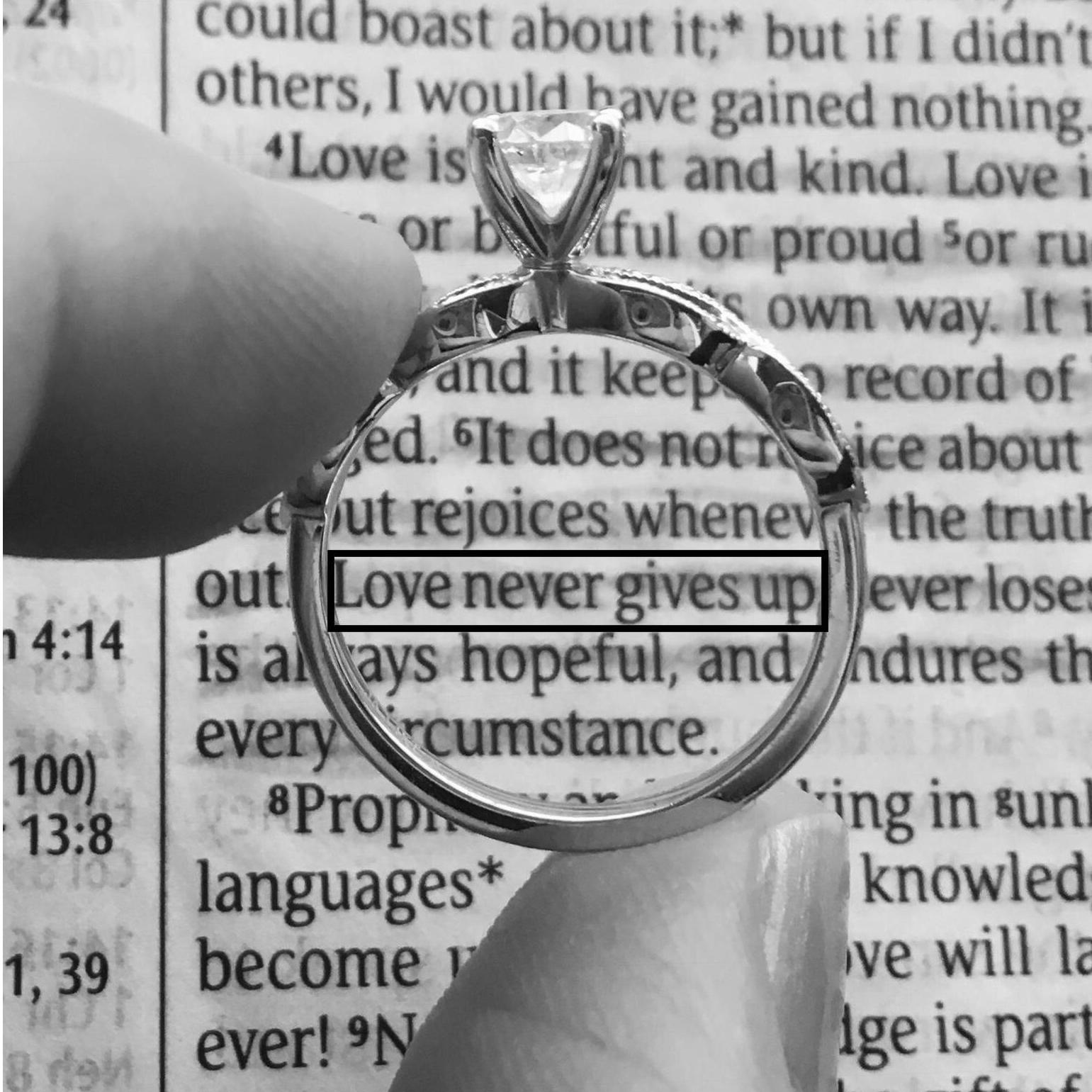 A beautiful reminder of a beautiful promise. (1 Corinthians 13)