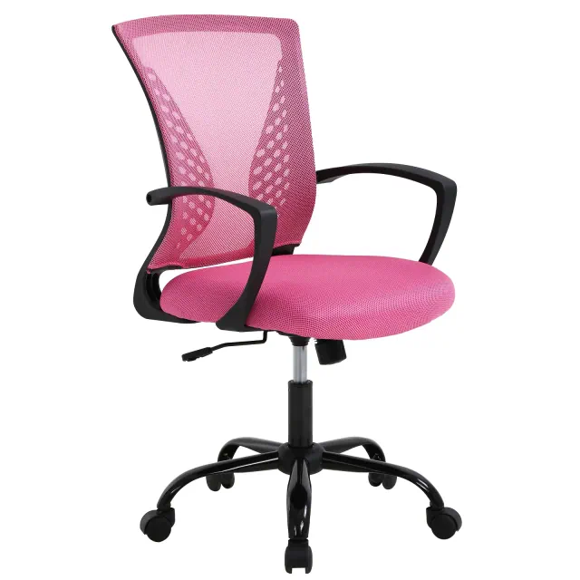 FDW Home Office Chair Mid Back PC Swivel Lumbar Support Adjustable Desk Task Computer Comfortable Mesh Chair with Armrest