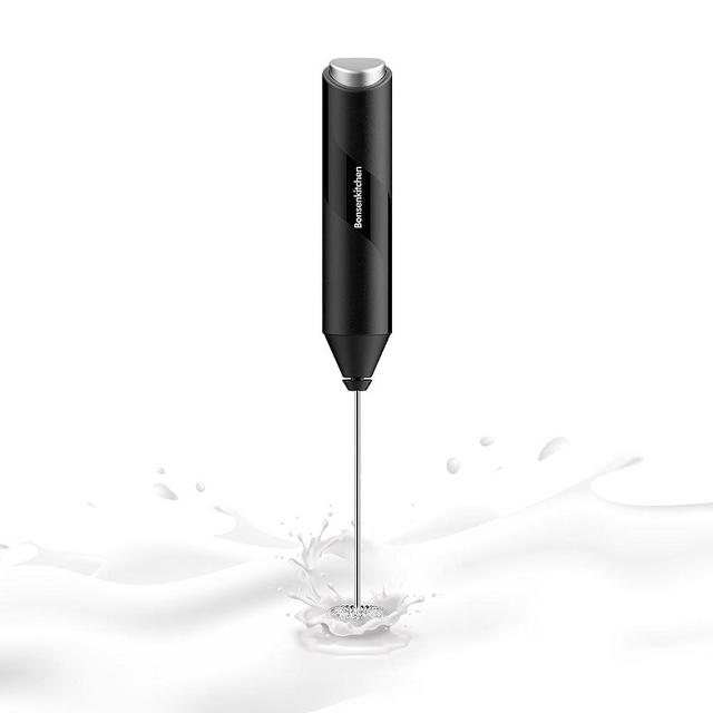 Bonsenkitchen Milk Frother Handheld, Electric Milk Foam Maker with Stainless Steel Whisk, Hand Drink Mixer for Coffee, Lattes, Cappuccino, Matcha, Battery Operated, Electric Stirrer Coffee Mixer Wand
