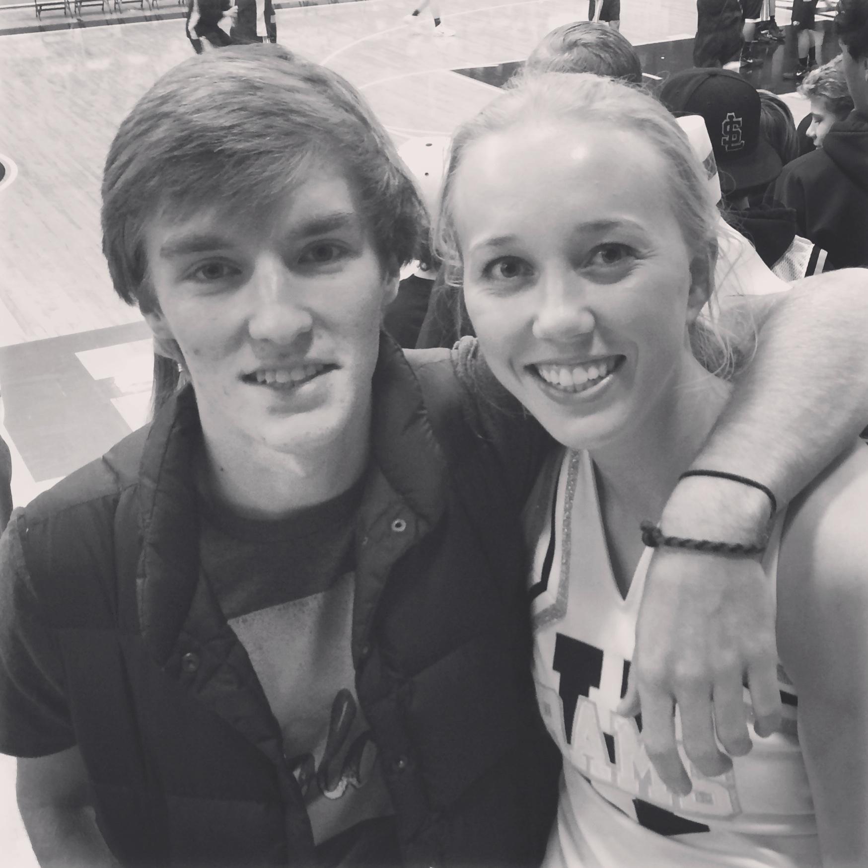 Kirby and Lauren at a Highland High basketball game in 2014.