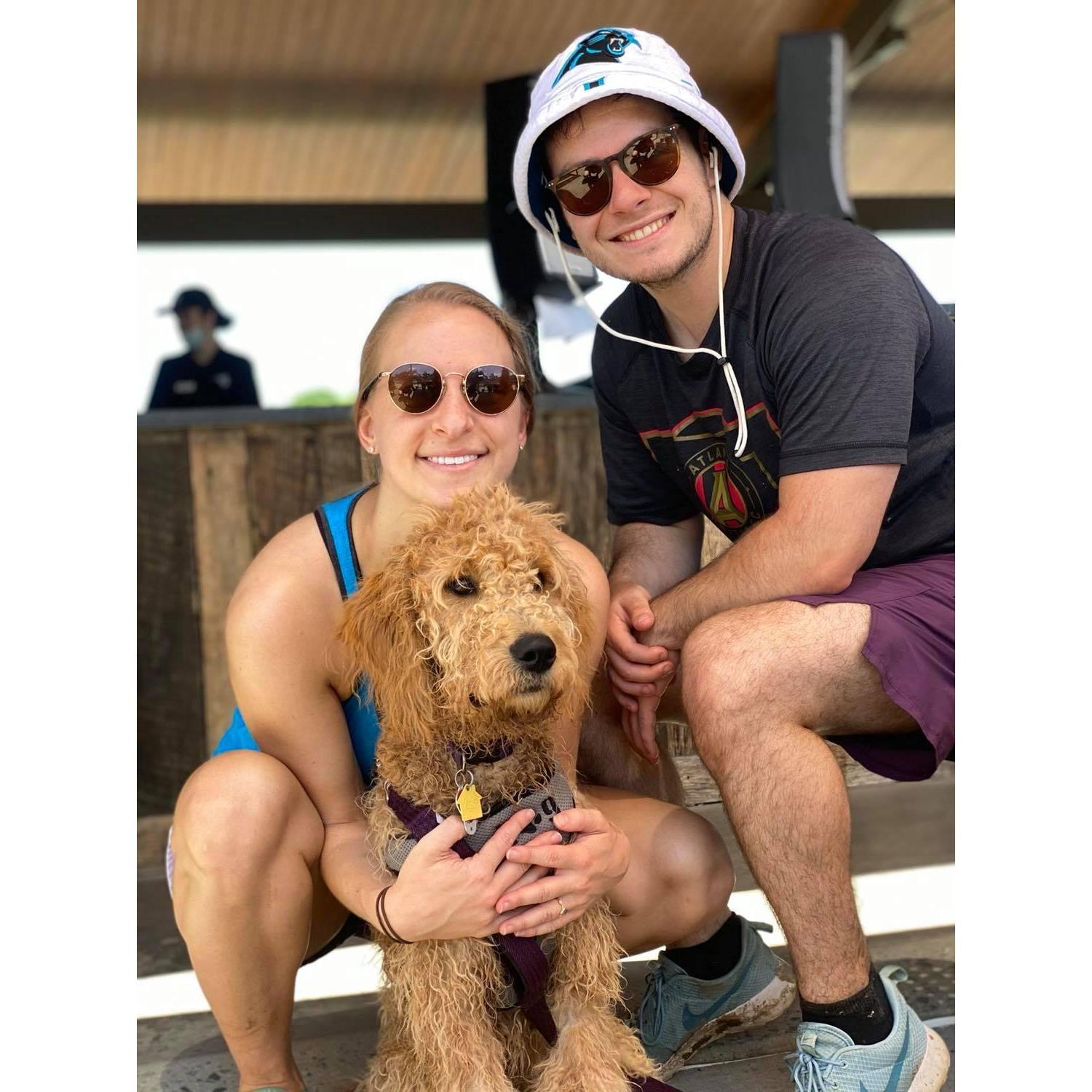 Mia's first Whitewater Center adventure, she was so shaggy!