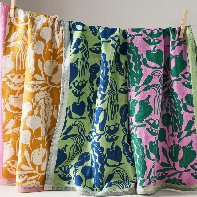 Vegetable Jacquard Dish Towels, Set of 3