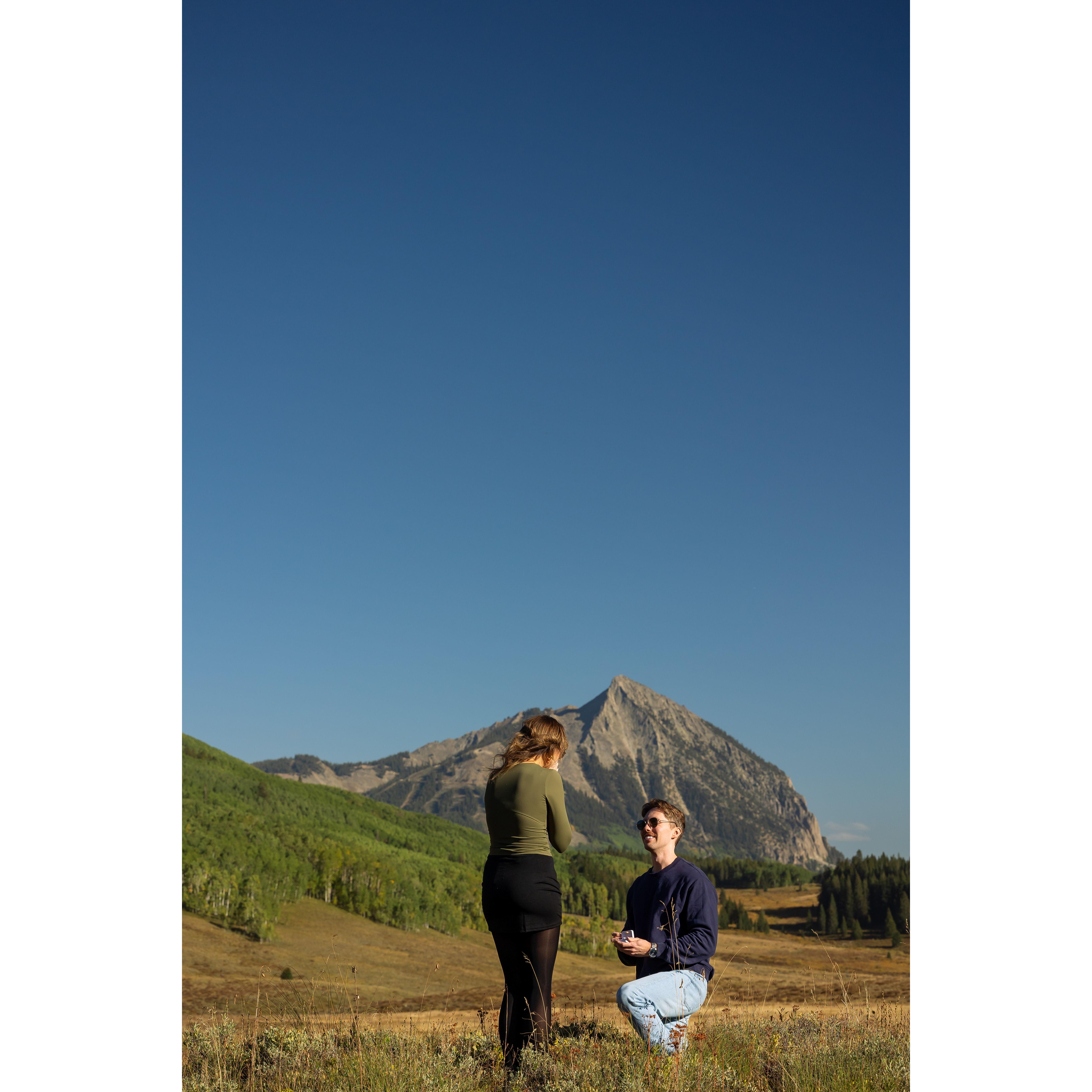 The proposal at Crested Butte, CO