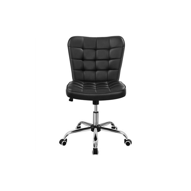 Yaheetech Modern Mid-back Office Chair Armless Desk Chair, Black