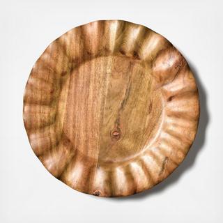 Fundamental Wood Ruffle Dinner Plate, Set of 4