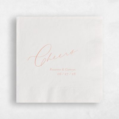 White Wedding Napkin - Cheers