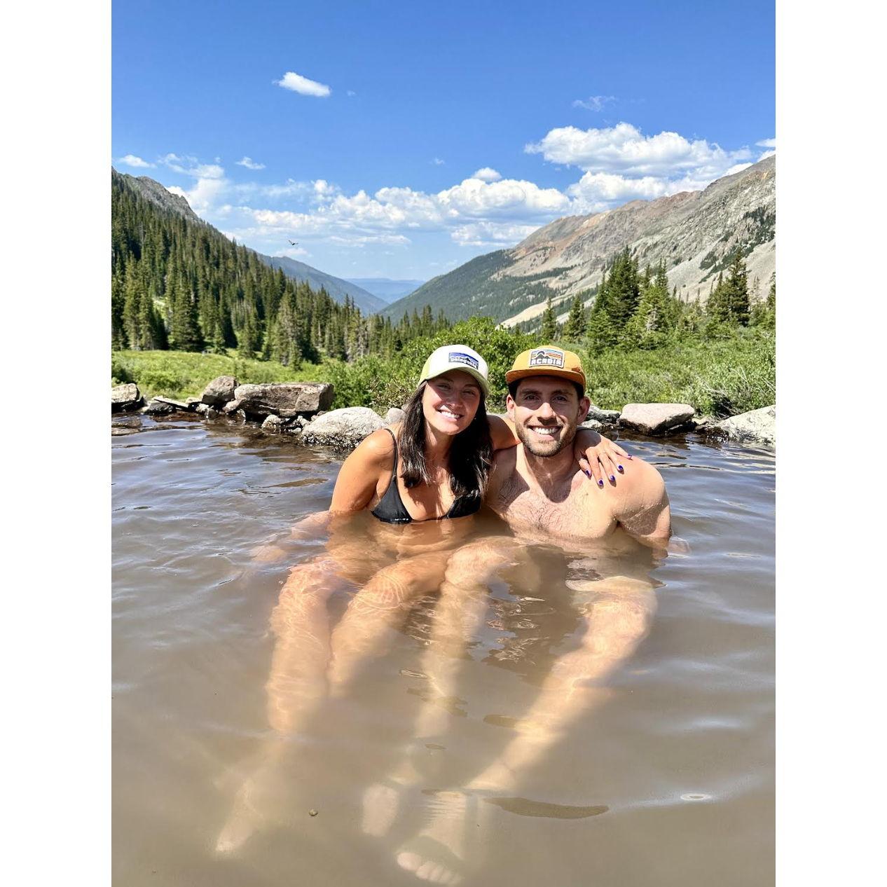 Our first backpacking trip to Conundrum Hot Springs in Aspen. One of our favorites!