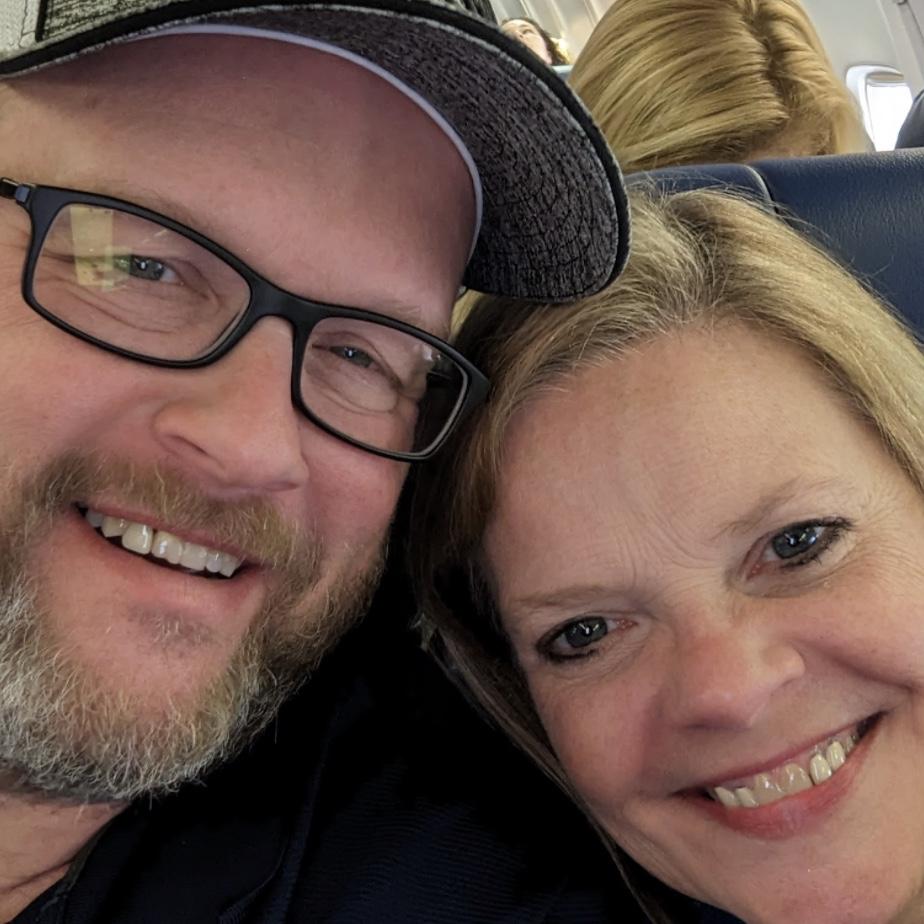 Our first flight together, Tennessee bound!