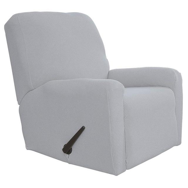 Easy-Going Recliner Stretch Sofa Slipcover Sofa Cover 4-Pieces Furniture Protector Couch Soft with Elastic Bottom Polyester Spandex Jacquard Fabric(Recliner,Silver Gray,Large)