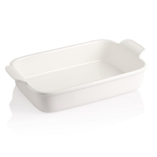 Sweejar Ceramic Baking Dish, Casserole Dish for Oven, 9x13 Inch Rectangular Lasagna Pan Deep, Bakeware with Handles for Cooking, Dinner, Kitchen, Banquet and Daily Use (White)