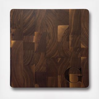 Square Walnut Monogram Butcher Block