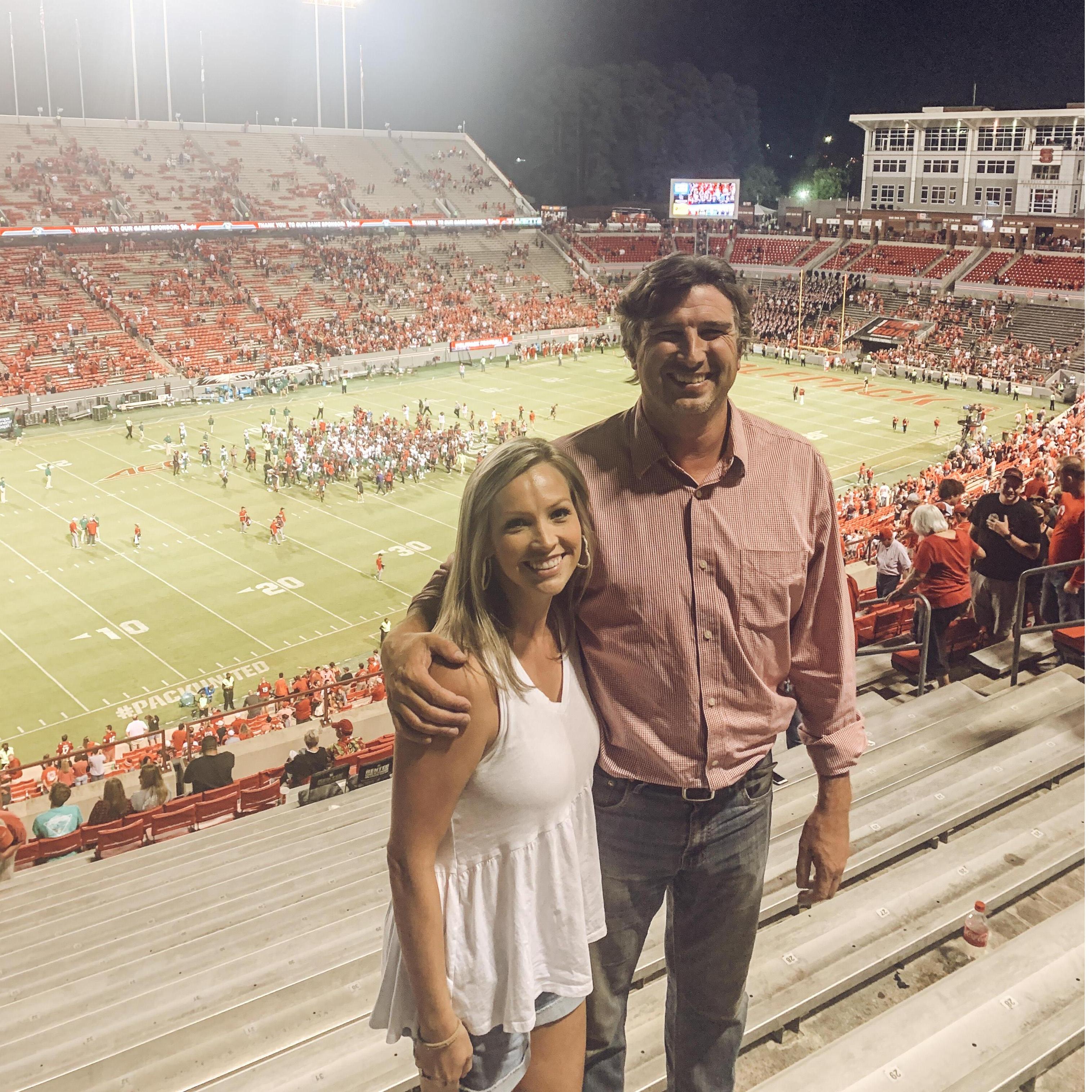 The first State game that Ben and Kylie went to together.  Also, the least stressful. Thanks to the sisters who told Kylie that it was a big deal that she got an invitation and requested a picture!