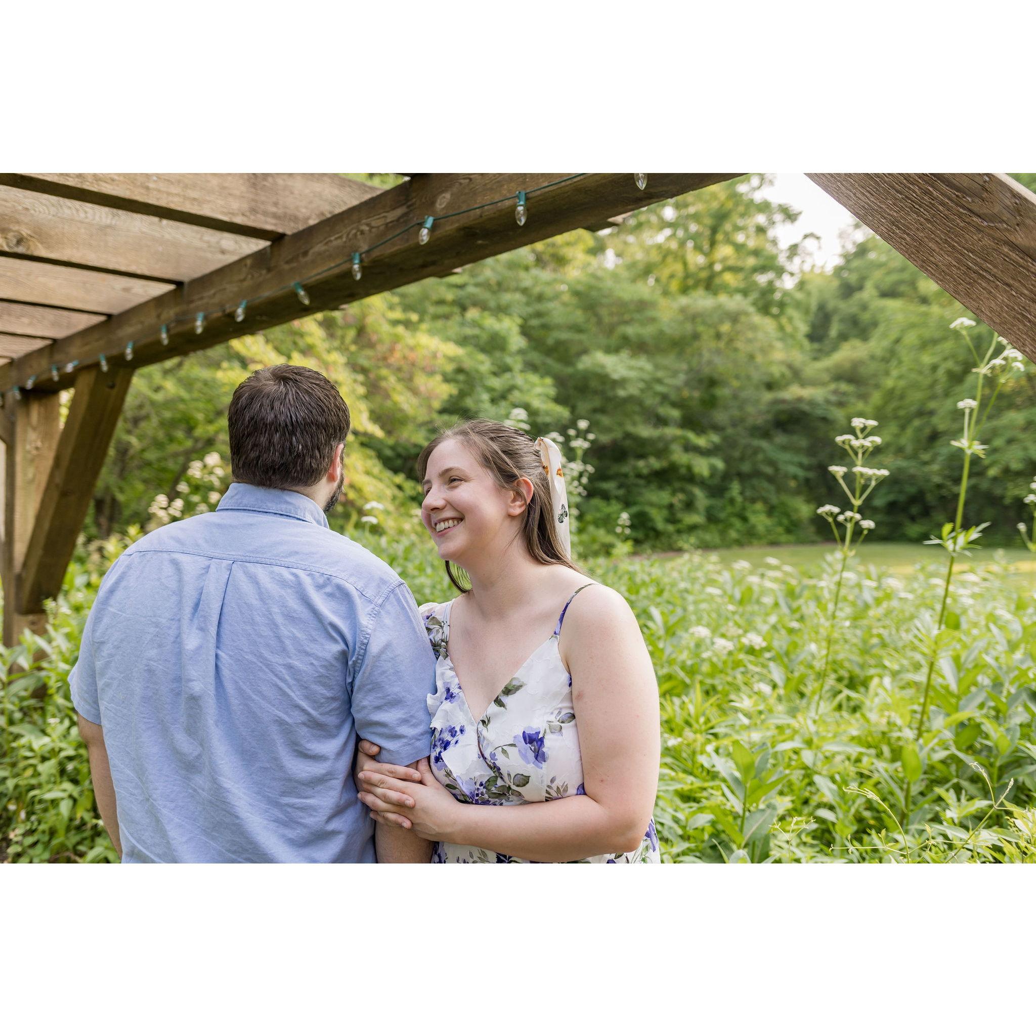 We did an Engagement photo shoot through Minnetrista's paths and gardens in June of 2023.