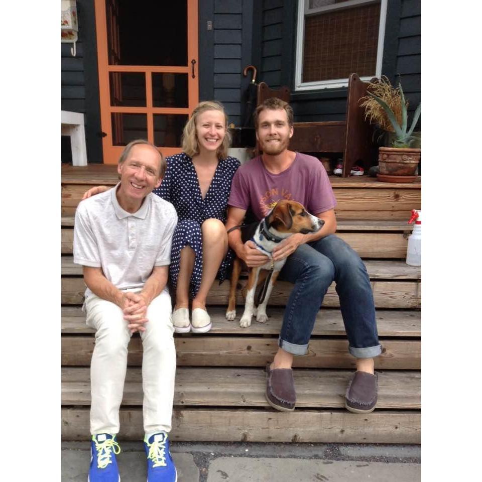 Linderman House with John and little Bandit, 2017