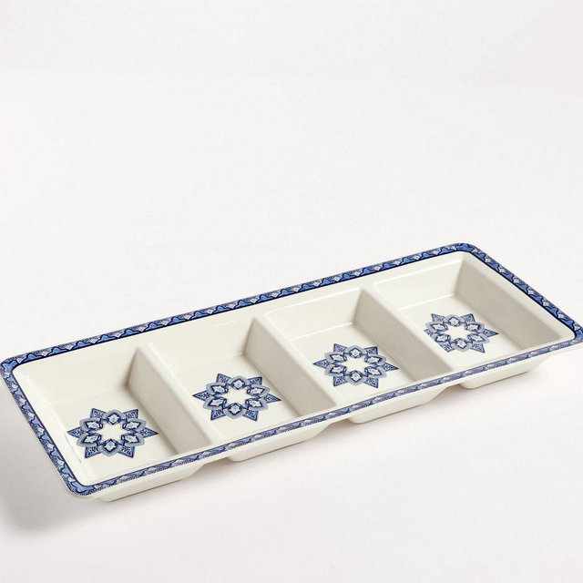 Hanukkah Medallion Stoneware Multi-Condiment Server