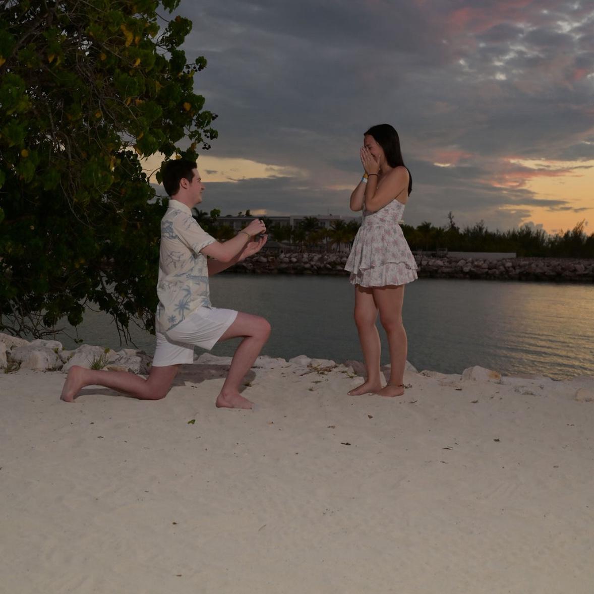 After 7 years together, we went to Jamaica and got engaged the week after Arianna graduated from college!