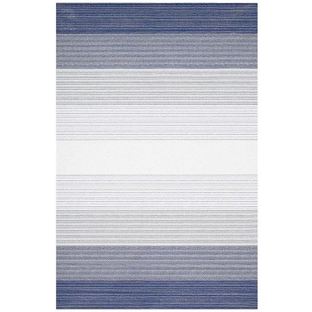 ReaLife Indoor/Outdoor Rugs Mats - All Weather Recycled Basketweave Mats - Reversible, Easily Clean Spills, Kid Friendly - Lightweight, Easy to Carry- Beach, Travel - Blue White, Ombre 4' x 6'