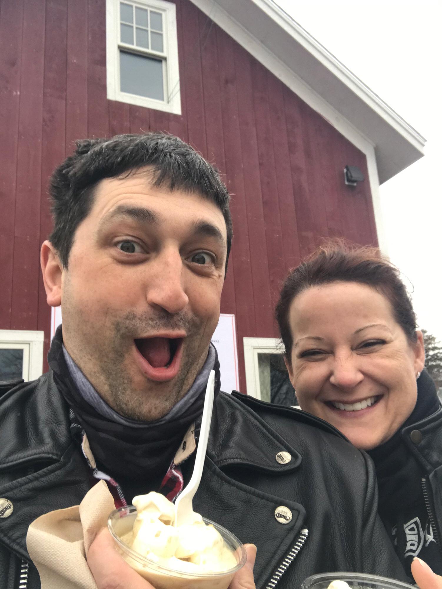 First Harley ride together.  Stopped at Palmers Maple for maple cremees!!