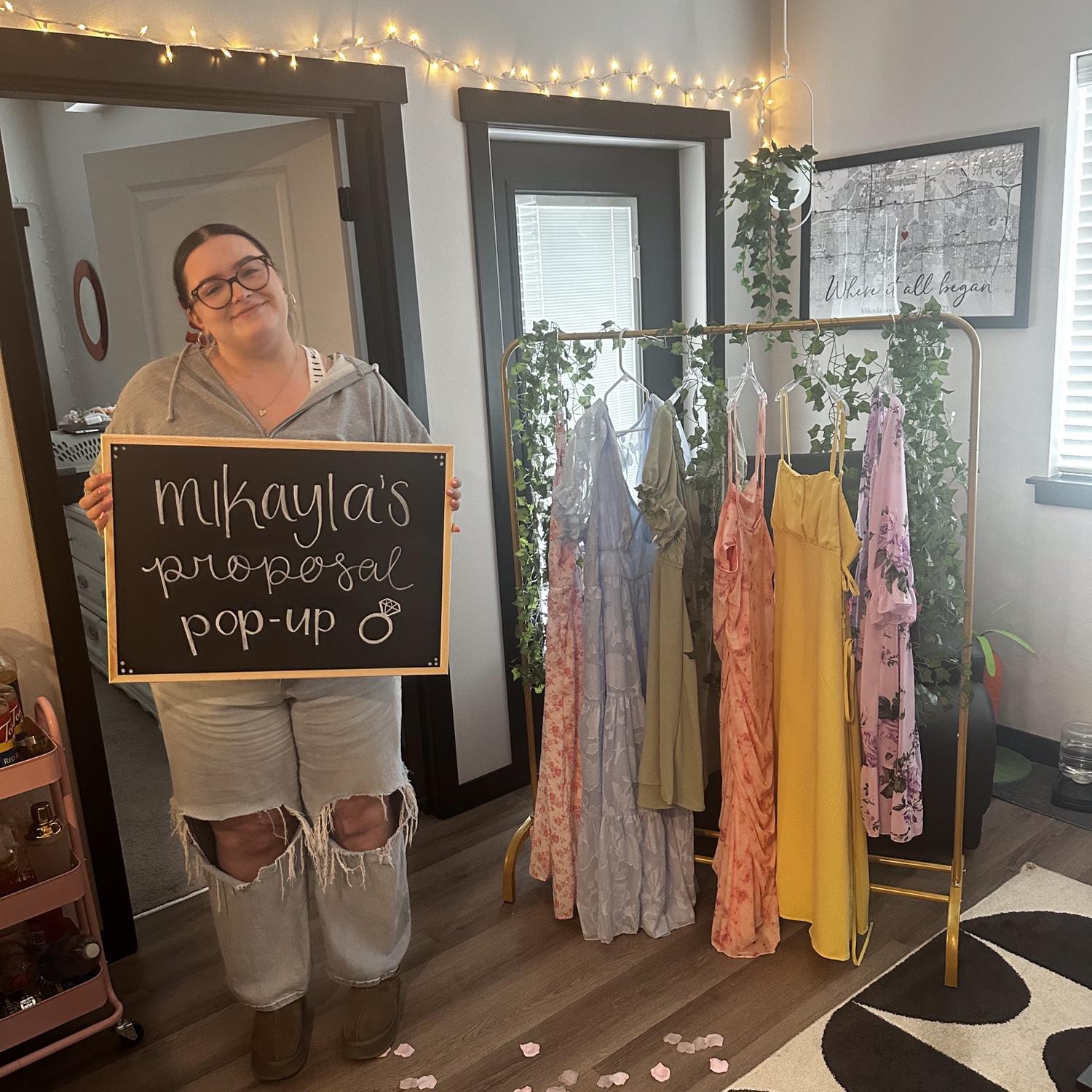 Mikayla’s proposal pop-up!