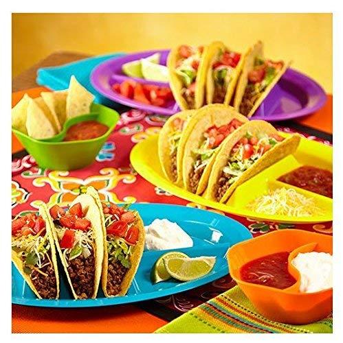 Fiesta Taco Plates, Set of 6 Plastic Taco Plates