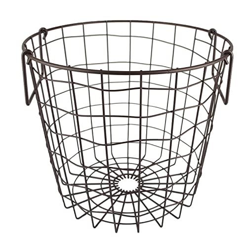 DII Stackable Metal Utility Storage Bin for Heavy Duty Use In Office, Craft Room, Kitchen, Pantry, or Garage (12x12”) Bronze Round – Small