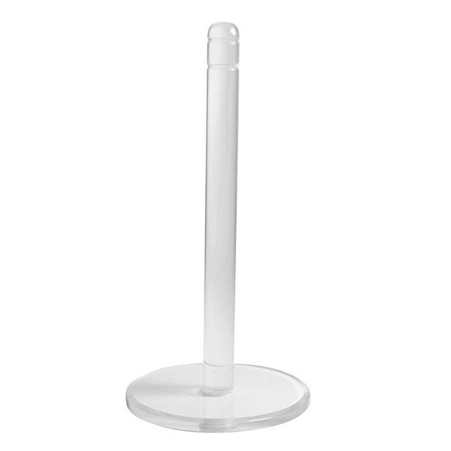 Dino74 Clear Acrylic Paper Towel Holder Tissue Rolls Stand Organizer with Detachable Base Countertop for Kitchen, Bathroom or Living Room