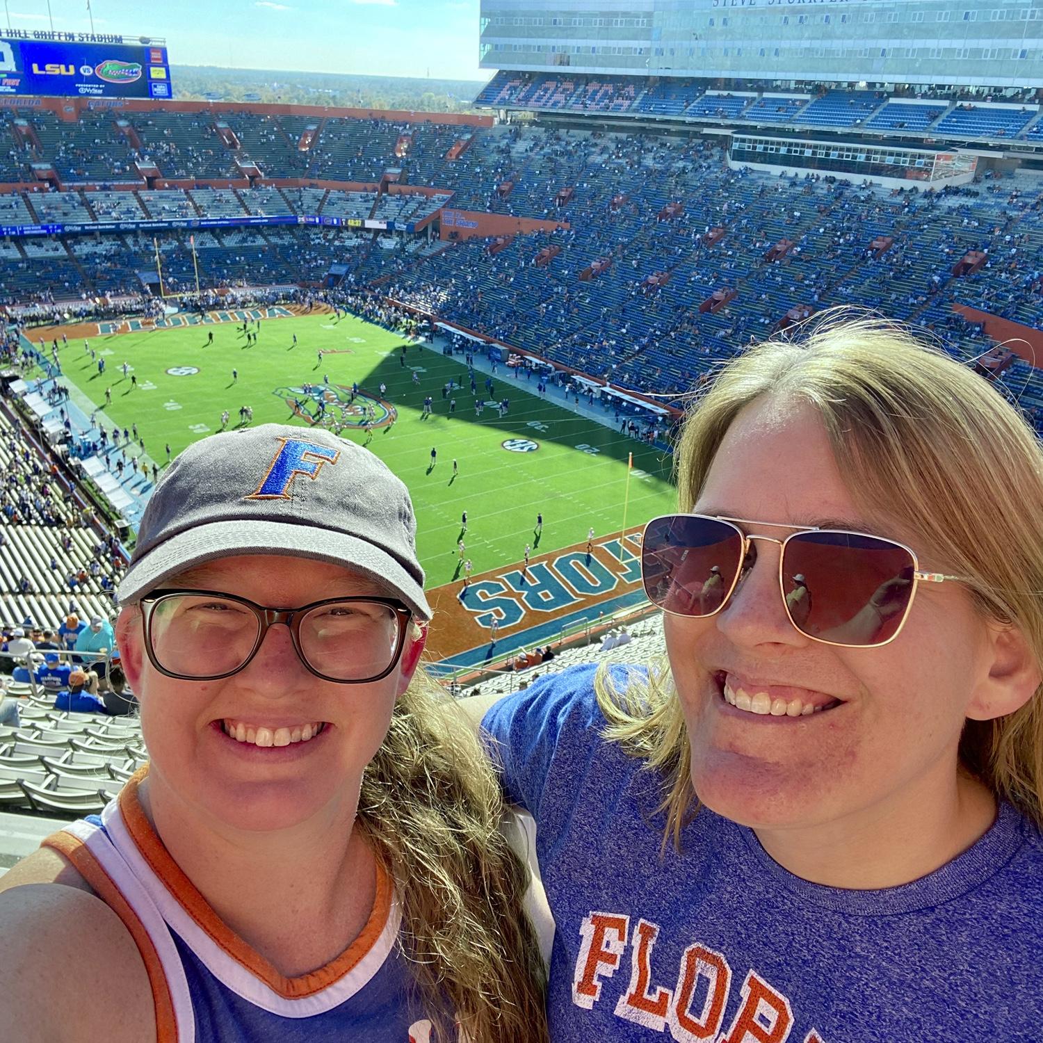 Gator game with Jennifer's parents.