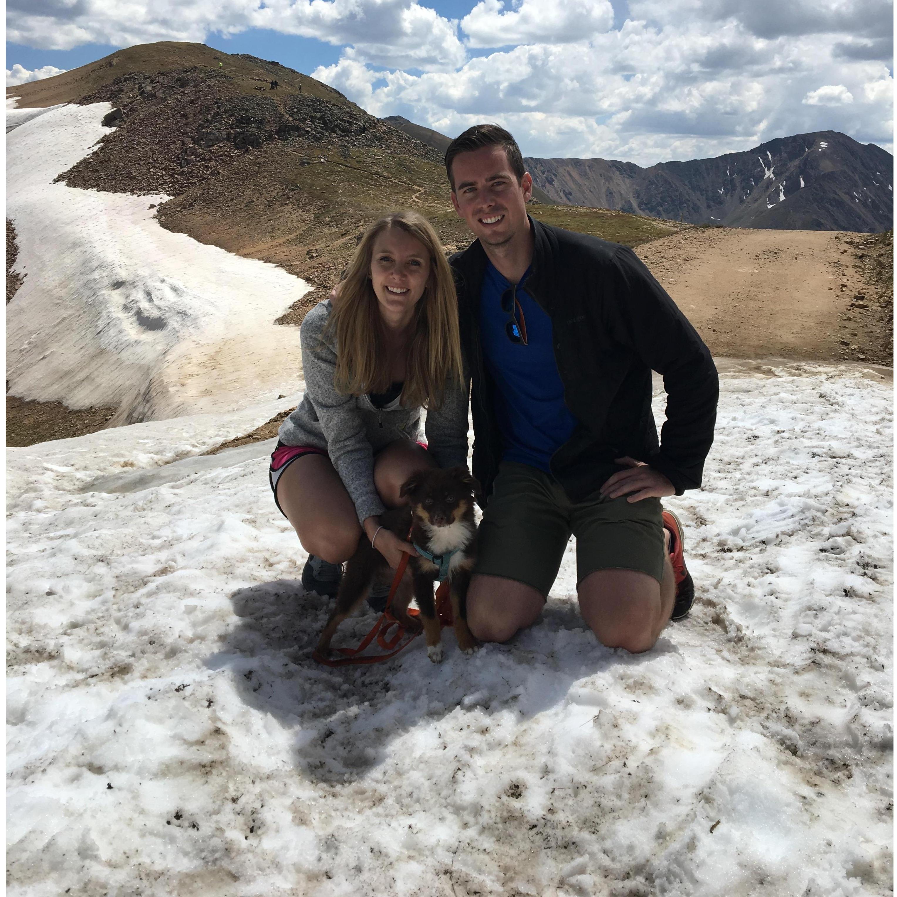Exploring Colorado. We found snow in July!