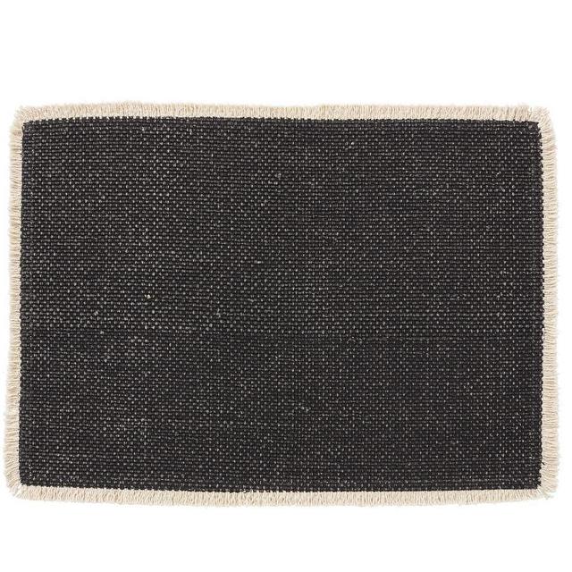 Mason Fringe Placemat, Set of 4 - Charcoal