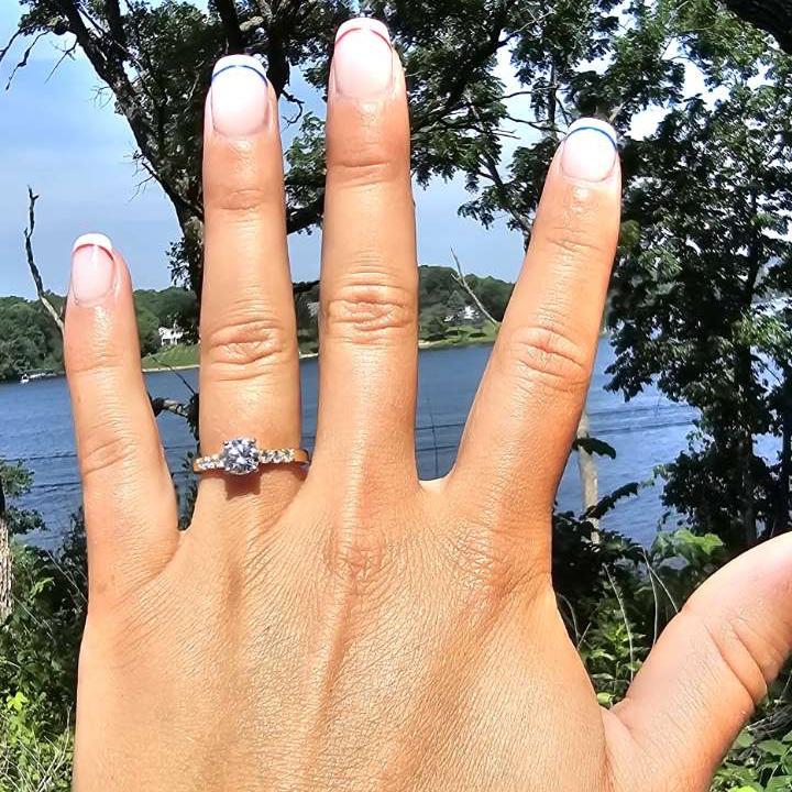 Nick completely customized this ring! It has a mix of our great grandmother’s diamonds.