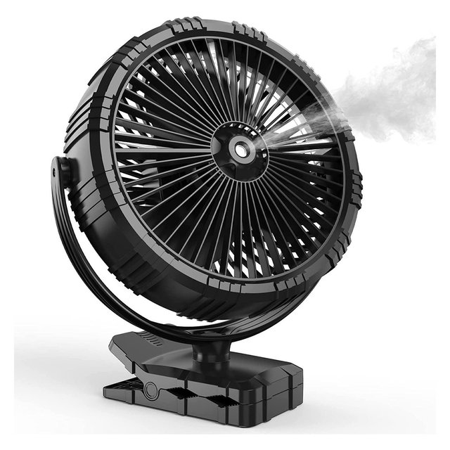 Misting Fan, Portable 8" Clip on Fan with Mist, 10000mAh Rechargeable Battery Operated Personal Fan, 2 Mist Modes, 3 Speeds & 360° Rotation Spray Fan